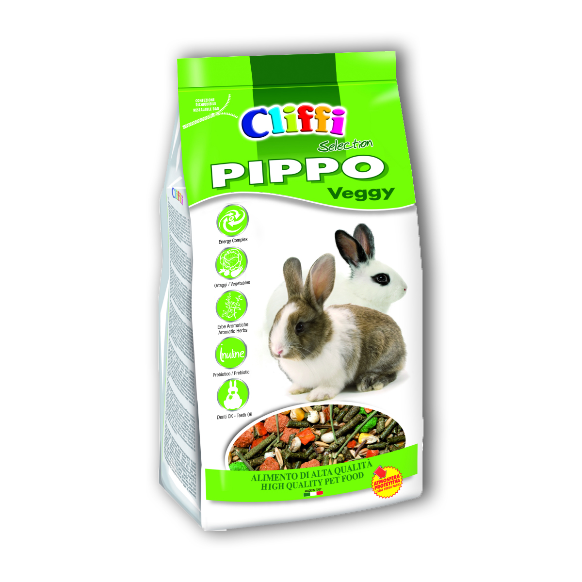 Cliffi Pippo Veggy Selection 800 gr Alimento per Conigli Nani con Ortaggi