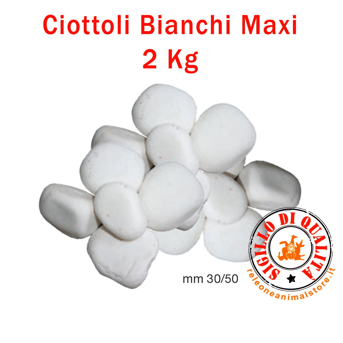 Ciottoli Bianchi Maxi Fondo Acquario 2 Kg