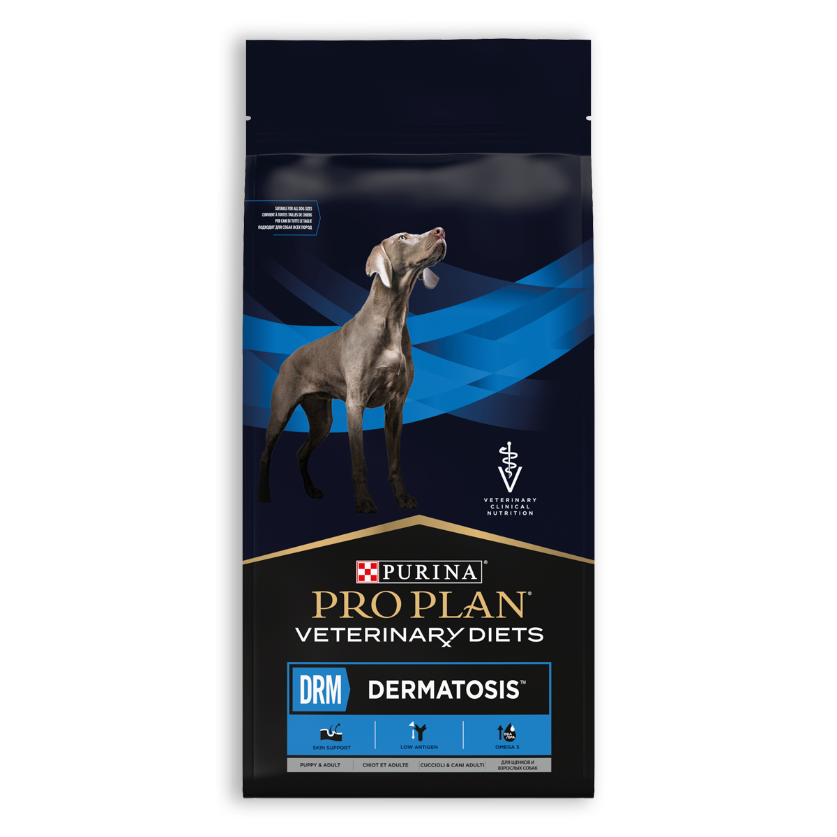 Alimento Secco Veterinary Diets Cane DRM Dermatosis Purina 12 Kg