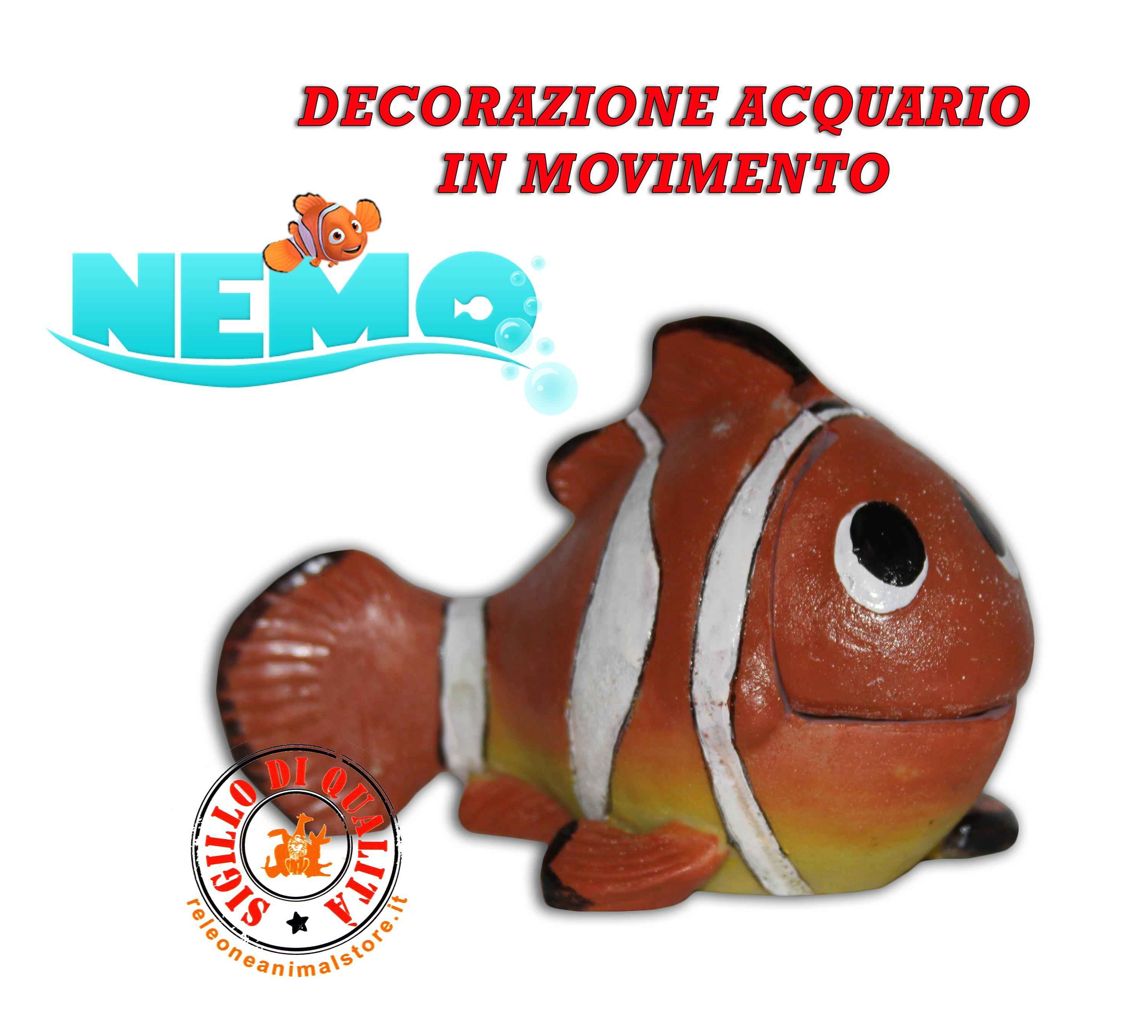 Ornamento Arredo in Resina per Acquari in Movimento Pesce NEMO