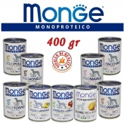 Monge Monoproteico SOLO Alimento umido per Cani Pate' Vari Gusti 400gr
