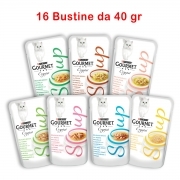 Gourmet Crystal Soup Gatto Delicato Brodo in 7 varianti di gusto - 16 bustine