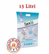 Lettiera al silicio Gatto Sanicat Diamonds senza profumo 15 Litri