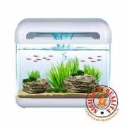 Acquario Derby Bianco Effetto Cascata 40 X 16 X 37 cm 15 lt.